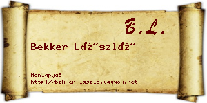 Bekker László névjegykártya