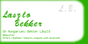 laszlo bekker business card