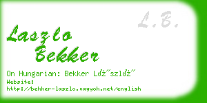 laszlo bekker business card